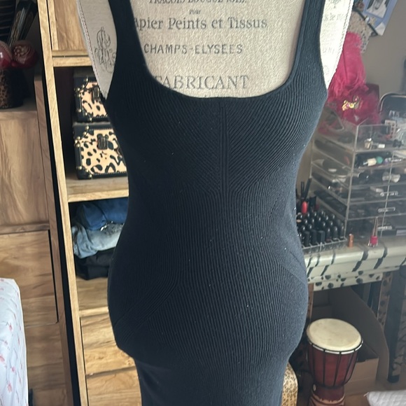 Freshman 1996 Ribbed Black Midi Dress - Small - Picture 2 of 7